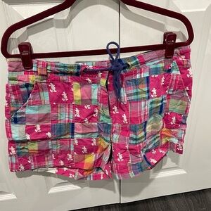 Disney Pink Plaid Women's Cargo Shorts